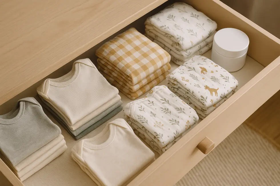 A collection of feeding essentials in a well-organized nursery.