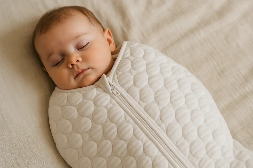 Dreamland Weighted Swaddle’s CoverCalm technology provides soothing pressure for deeper sleep.
