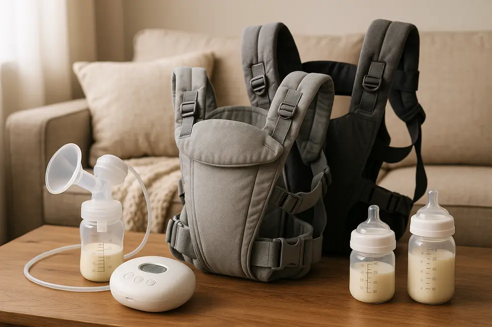 Essential baby care and safety gear ready for use in a beautifully decorated nursery.