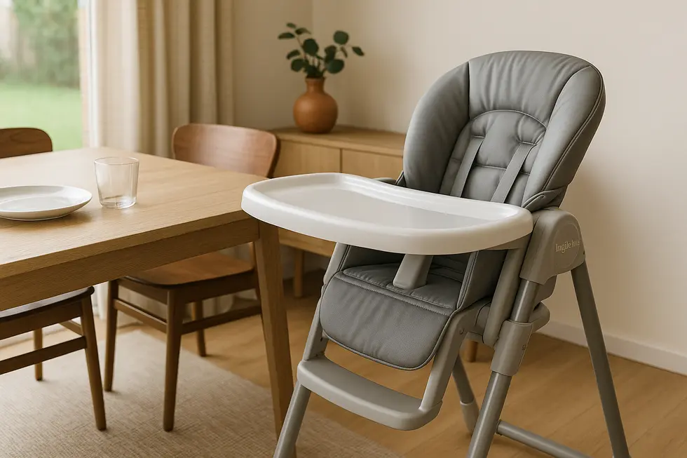 The Munchkin 360° Cloud Baby High Chair in a stylish kitchen setting.