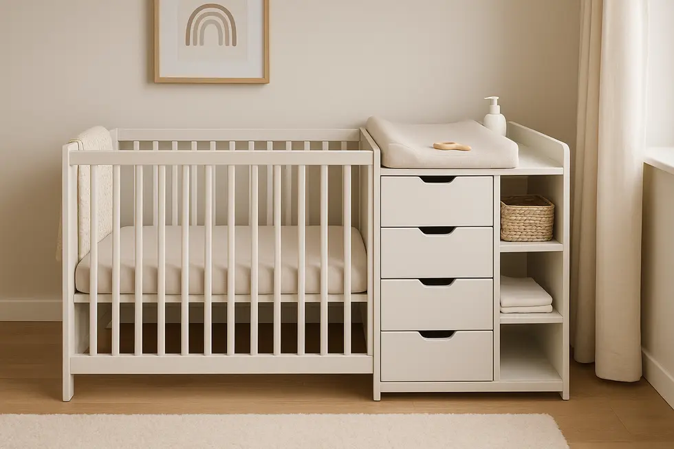 Mini cribs fit comfortably in small spaces, offering versatile sleeping solutions.